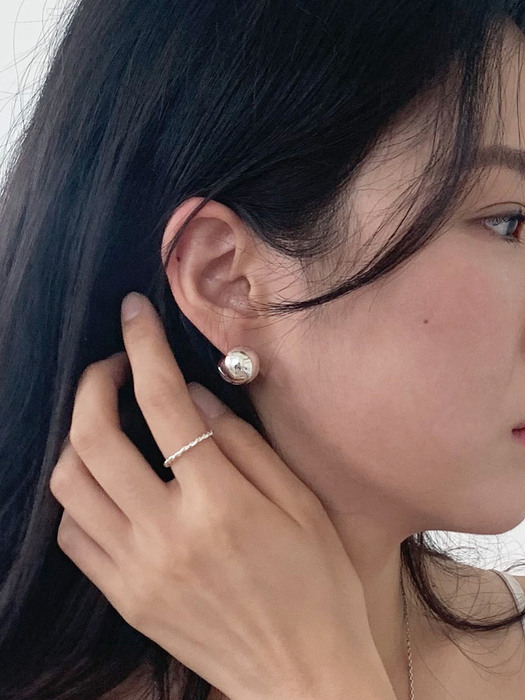 B,allume one touch earring_ Silver
