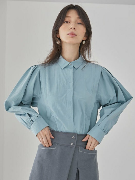 Cecile Volume Sleeve Blouse_L.Blue