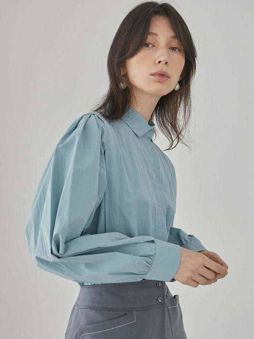 Cecile Volume Sleeve Blouse_L.Blue