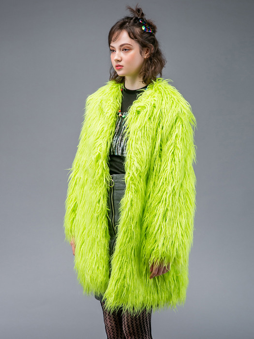 Neon Fancy Color Fur Coat