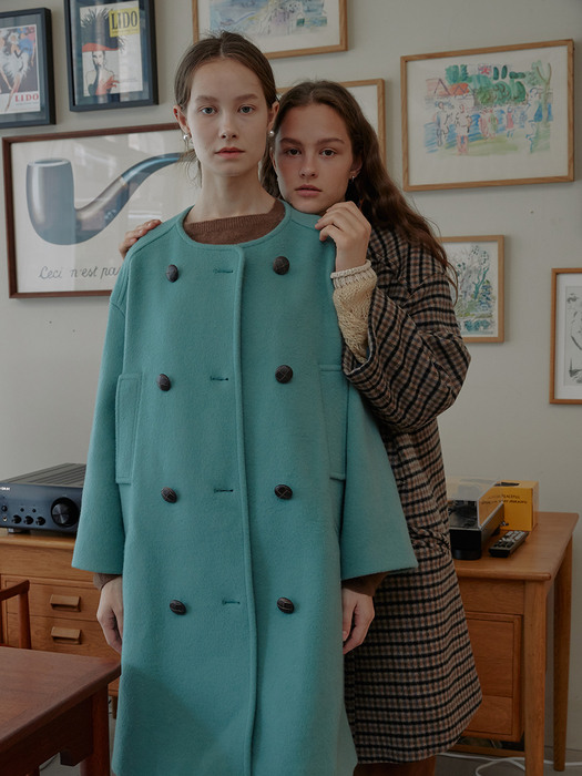 Merry Double-breasted Wool Coat_Mint