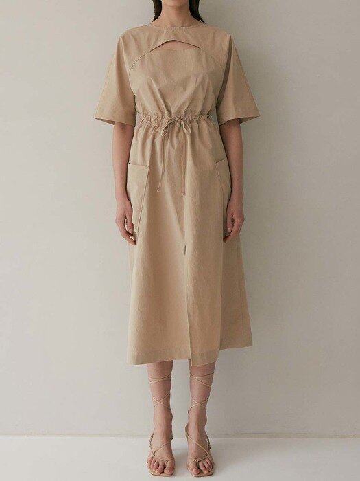 Selene Cutout Linen Midi Dress