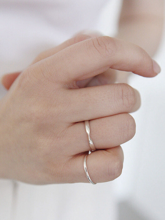 [2SET][Silver925] TN046 Basic delicate detail layered ring set