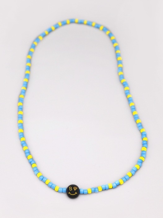 Kitsch smile twotone beads Necklace 키치 스마일 팬던트 투톤 비즈 목걸이 5color