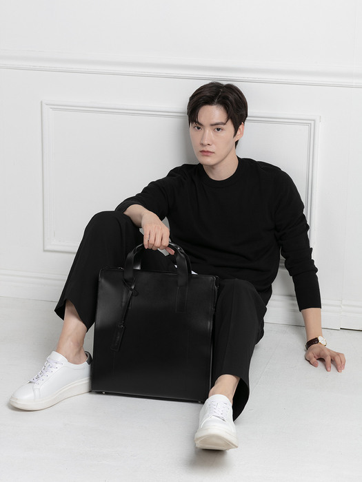 Vertical  Slim Tote [black]