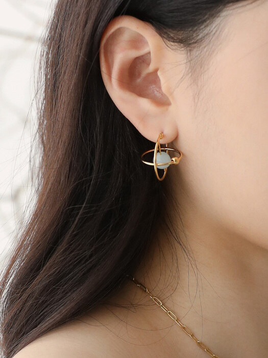 planet hoop earring