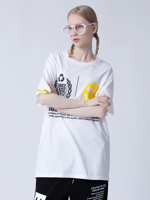 SUSTAINABLE FASHION CAMPAIGN 1/2 T-SHIRT_WHITE