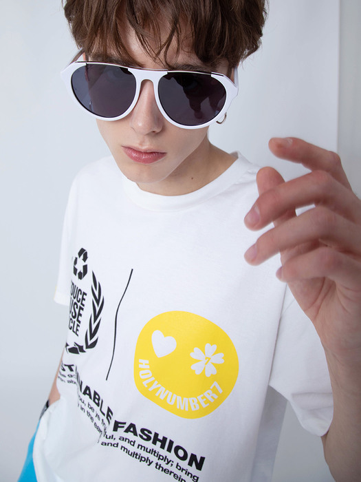 SUSTAINABLE FASHION CAMPAIGN 1/2 T-SHIRT_WHITE