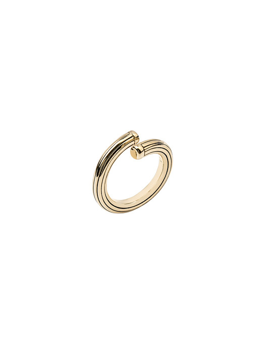 TWIST-CURVED TEXTURE RING / GOLD