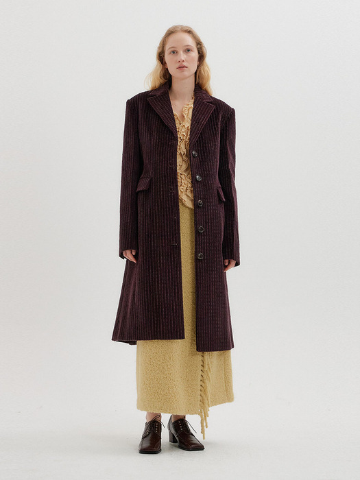 TORY Single A-line Coat - Burgundy