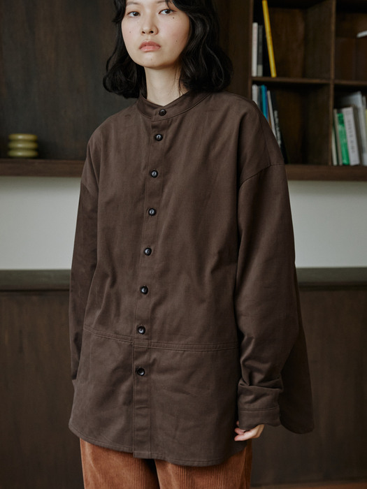 unisex stand shirts brown