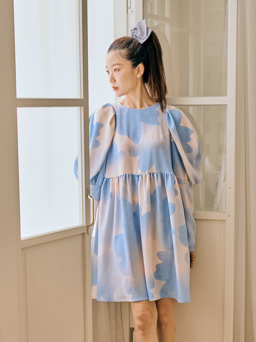 [ECO] Blue tufting volume dress