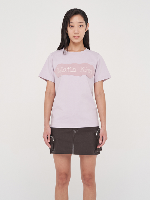 LOGO PATCHED T SHIRTS IN PINK