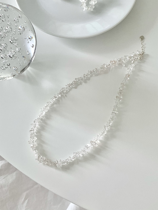 white quartz chips ice necklace