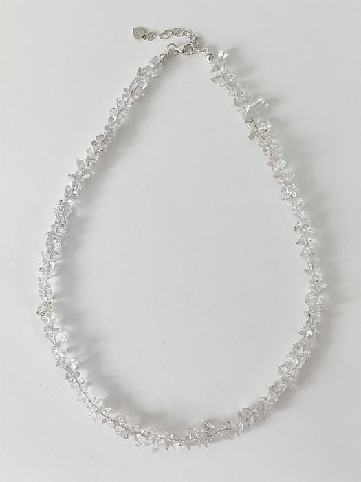 white quartz chips ice necklace