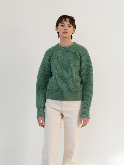 mohair blend raglan knit (green)