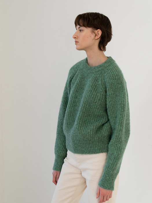 mohair blend raglan knit (green)