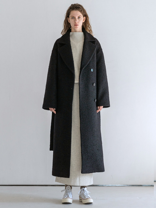 Wool Side Button Long Coat 