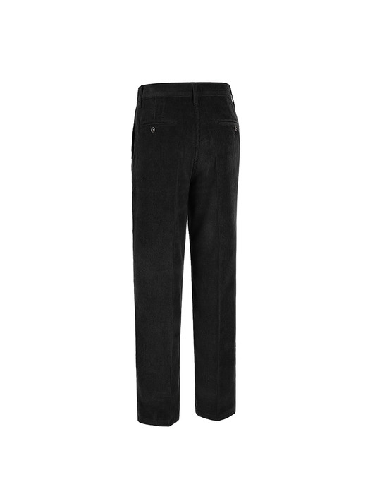 Two Pleats Corduroy Trousers (Black)