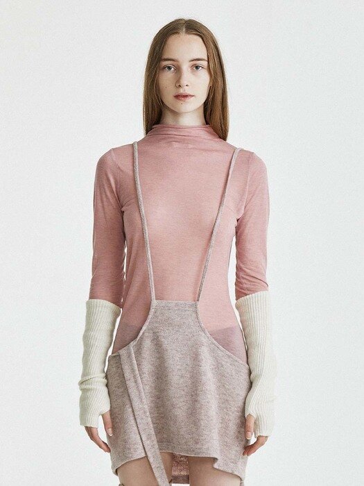 21AW Ruched Longsleeve Turtleneck-Pink