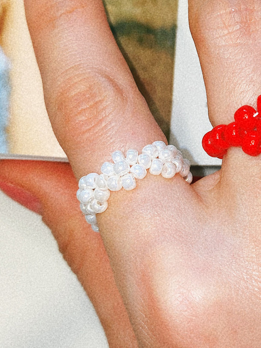 Pearl Flowers Beads Ring 비즈반지