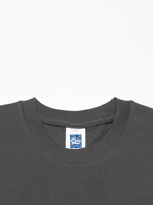 블루 플라워 3 반팔 티셔츠 그레이