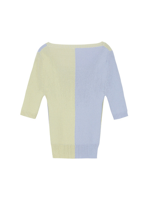 Two Tone knit Top in Yellow VK2MP147-52