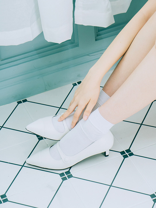 Linzy mary jane shoes (WHITE)