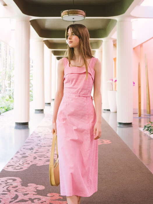 SHERWOOD Long flare dress (Pink)