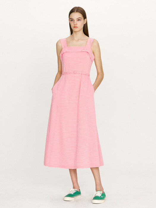 SHERWOOD Long flare dress (Pink)