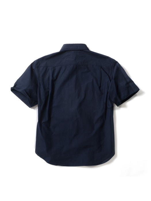 Relaxed Short Sleeve Shirt_Navy