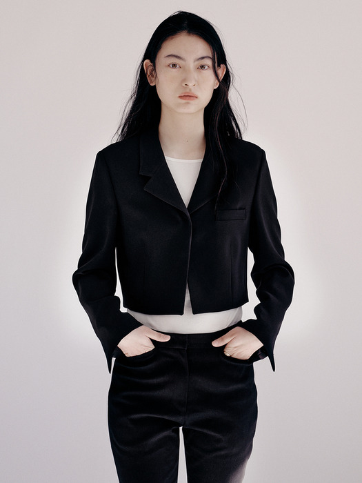 [Drama Signature] Cropped Tailored Blazer_5color