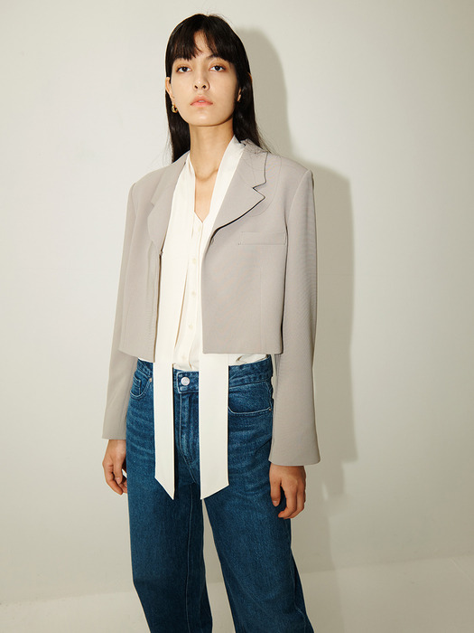 [Drama Signature] Cropped Tailored Blazer_5color