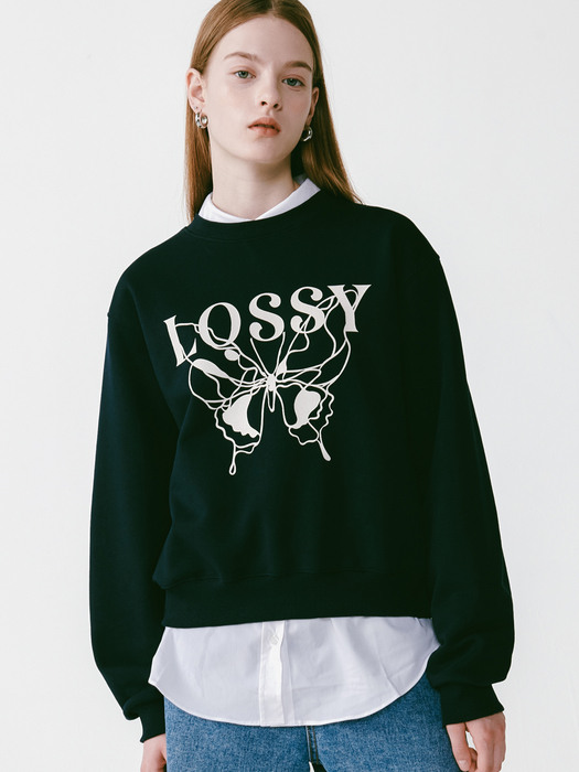 Lossy Butterfly Sweatshirt Navy