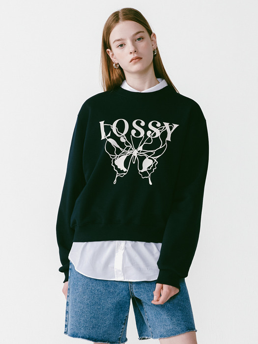 Lossy Butterfly Sweatshirt Navy