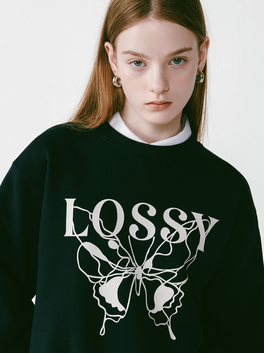 Lossy Butterfly Sweatshirt Navy