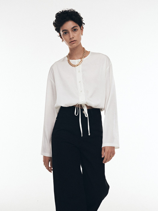 Natural String Round Blouse (Ivory)