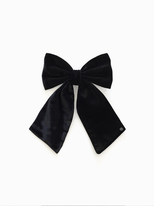 Rosa Velvet Ribbon brooch (Black)