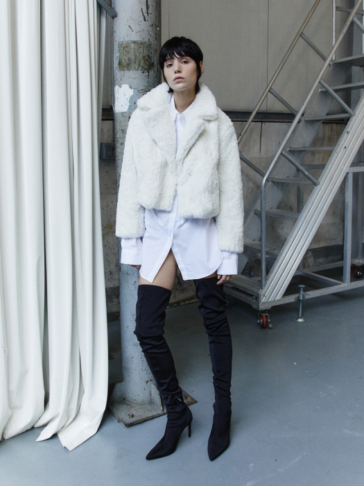 7060 SHORT FUR COAT_WHITE