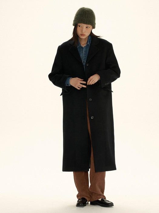 Peter Black Wool Coat (Black)