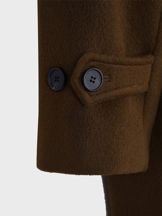 PURE WOOL  FLAP BALMACAAN COAT_BROWN