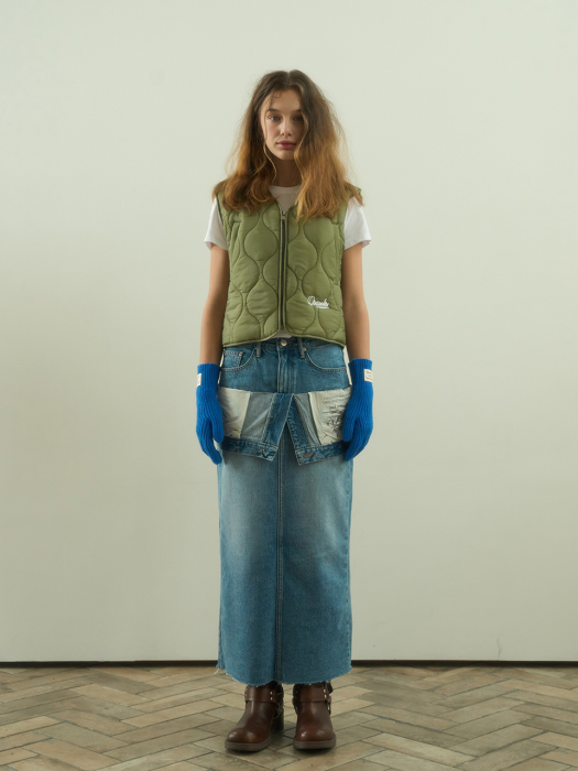 Overall Maxi Denim Skirt / Blue