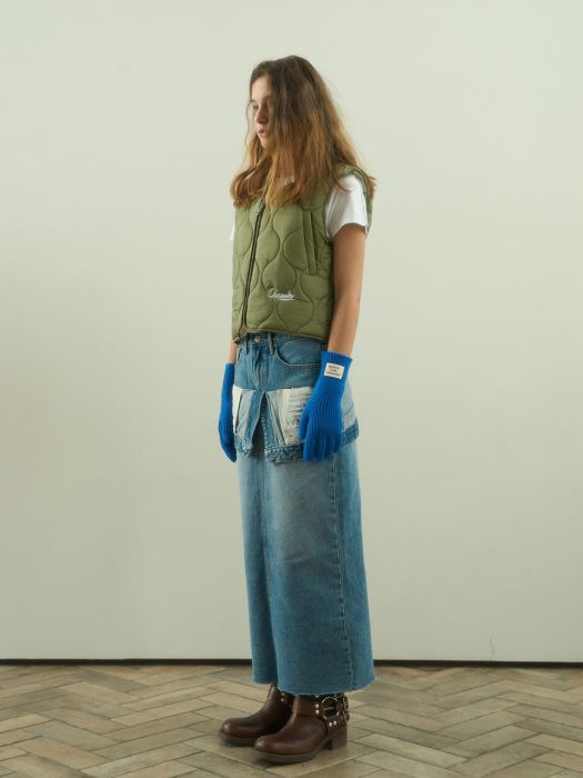 Overall Maxi Denim Skirt / Blue