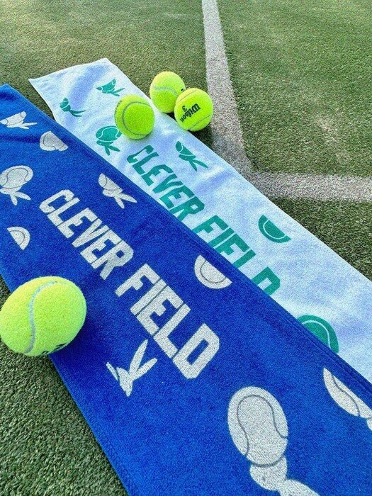 Tennis cotton terry sports towel_white