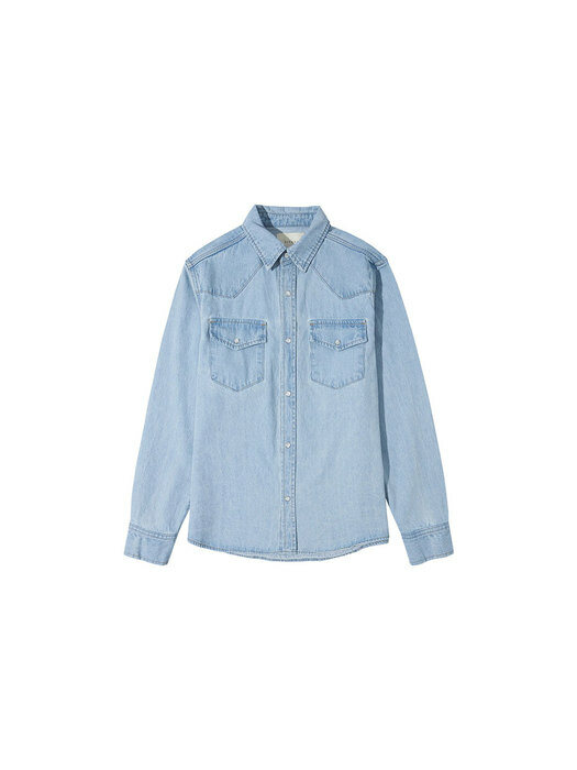 SITP5067 Western denim shirt_Light blue