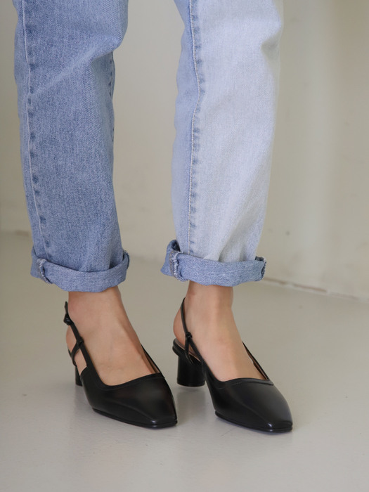 Nuer slingback  / vintage black (4cm)