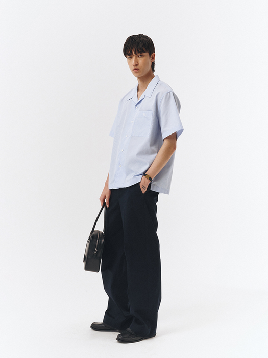 STRAIGHT LAYERED CHINO PANTS FRENCH NAVY_M_UDPA3B327N2