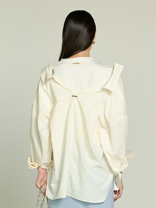 Cecile Open Back Shirt_White