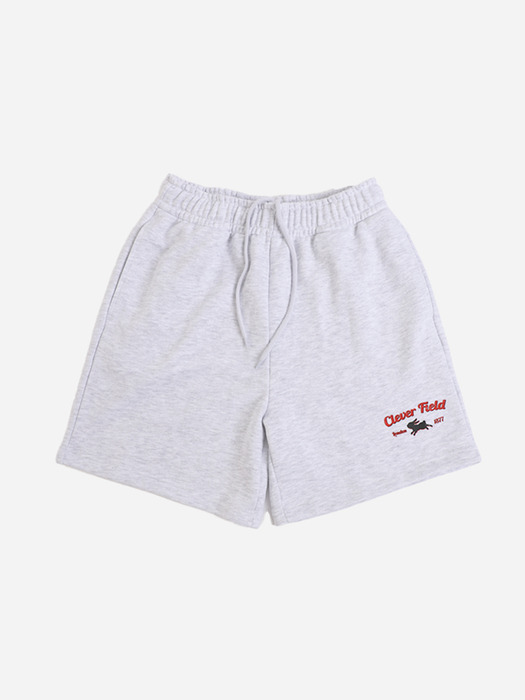 Clever essential print sweat shorts_Gray