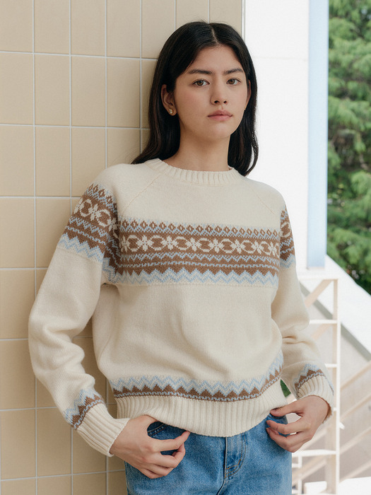 JACQUARD WOOL KNIT_IVORY